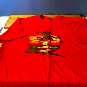 New 3XL Gildan Red Tropical Graphic Tee